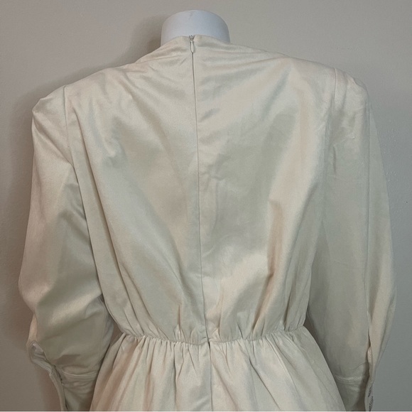 Cream velvet cutout blazer long sleeve  mini dress with buttons details - Picture 6 of 14